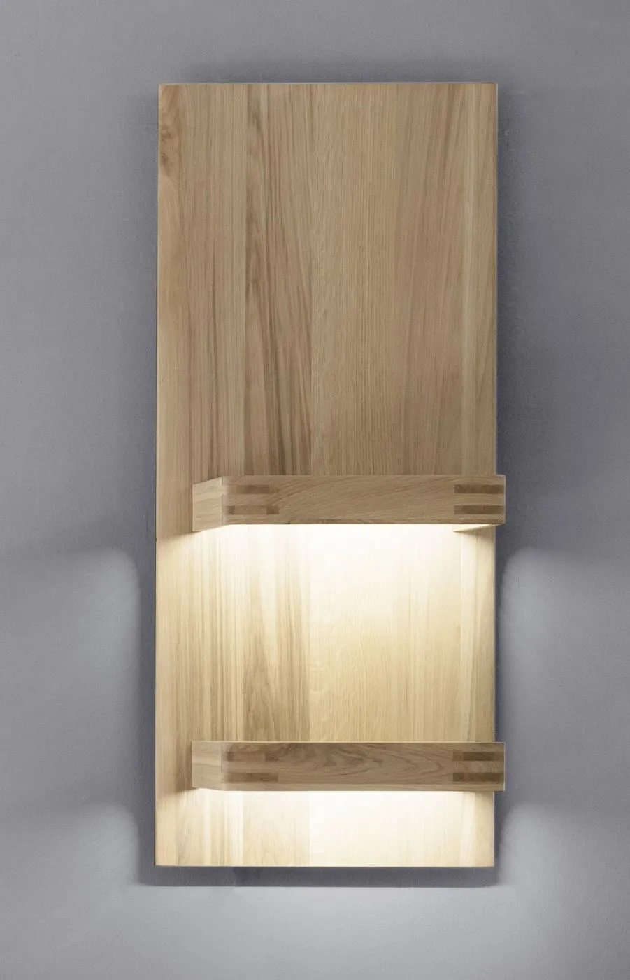 Wohnwand Anbauwand Salvador | Balkeneiche Bianco | 3-teilig | LED 3a