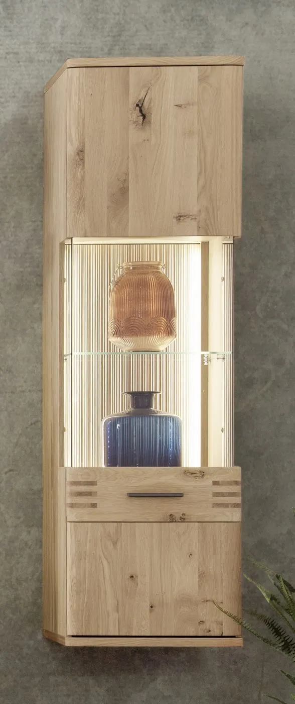 Wohnwand Anbauwand Salvador | Balkeneiche Bianco | 4-teilig | LED 2