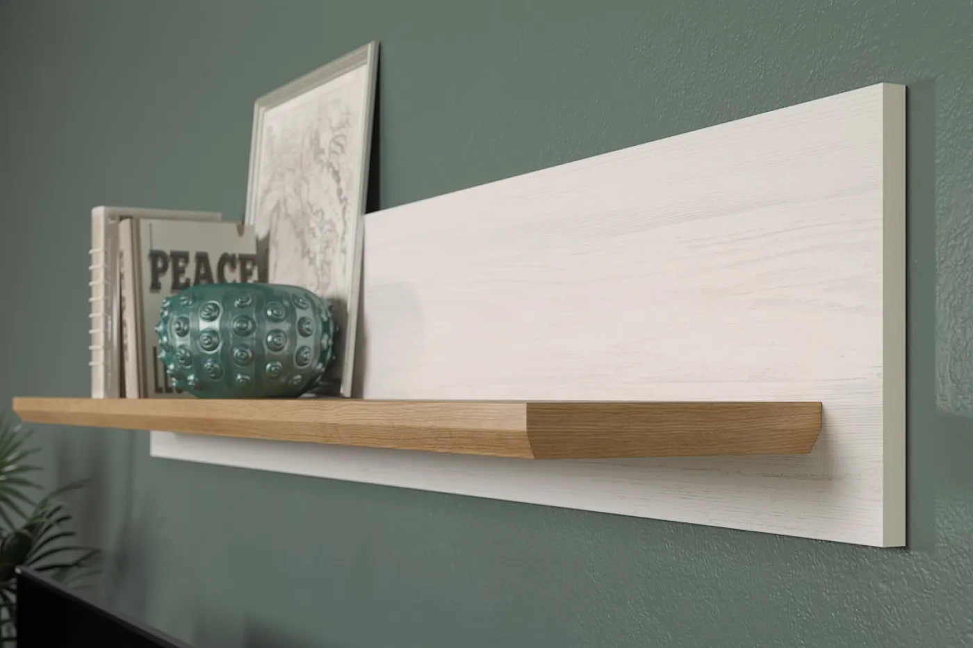 Wohnwand Anbauwand Shade | Andersen Pinie weiß / Artisan Eiche | Landhausstil | 4-teilig