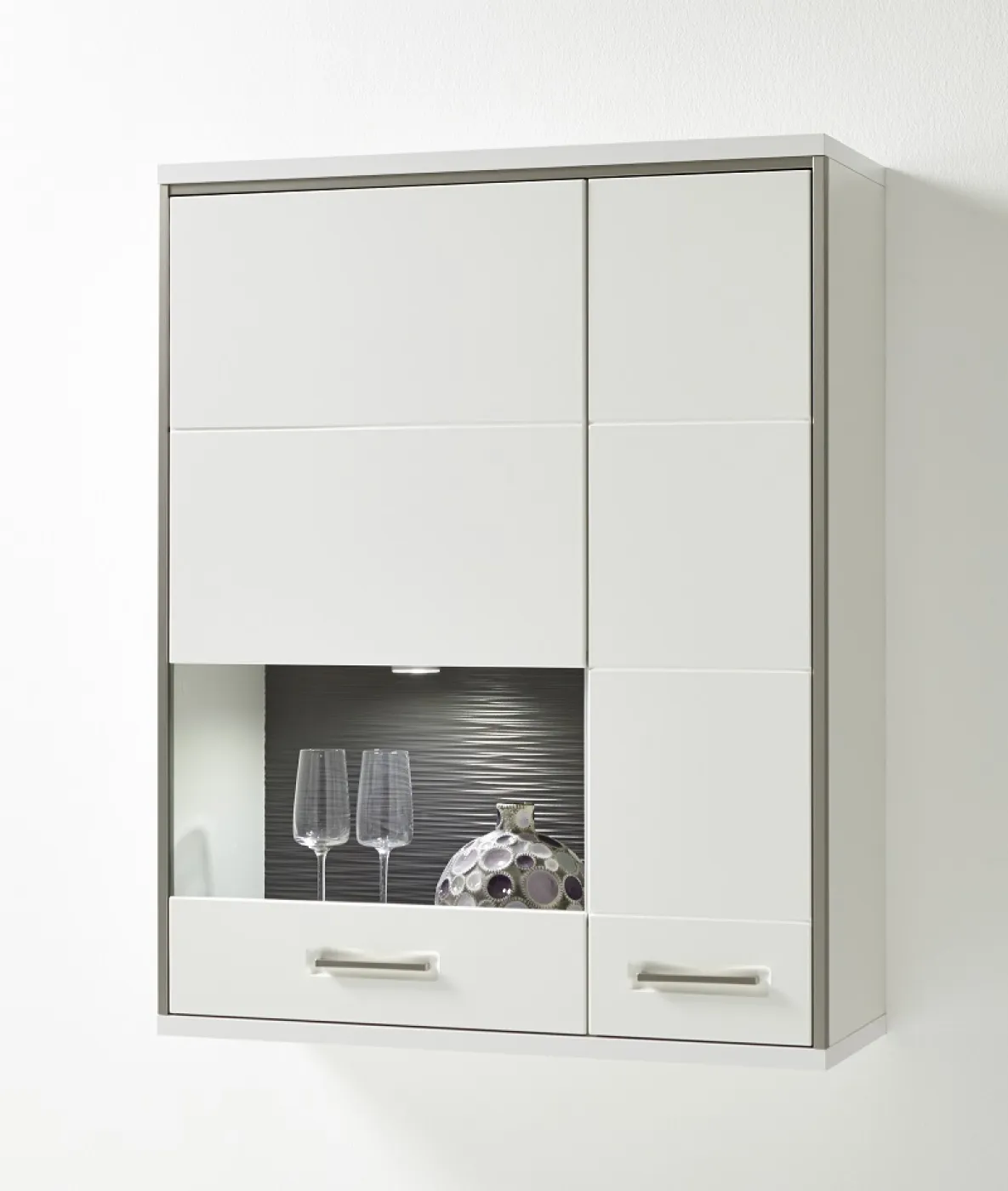 Wohnwand Trento 4 | weiß Hochglanz | 5-teilig | LED Beleuchtung 1