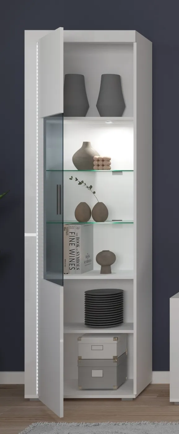 Wohnwand Wohnkombination 4 Skylight | weiß Hochglanz | 3-teilig