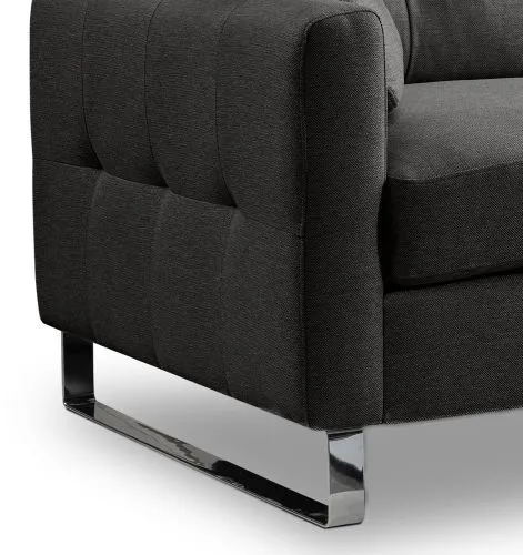 2,5-Sitzer Polstersofa Hera | 203cm | Flachgewebe | grau