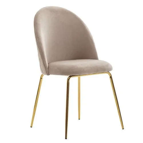 2er Set 4-Fuß Polsterstuhl Diama | samt | beige