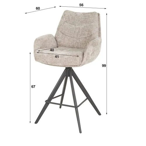 2er Set Barhocker Chavi | drehbar | Sandfarbe
