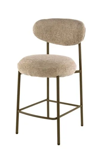 2er Set Barhocker Elysia | Cargo Stoff / Strukturgewebe | sand-braun