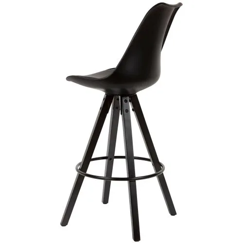 2er Set Barhocker Loreno | mit schwarzen Beinen | Kunstleder | schwarz