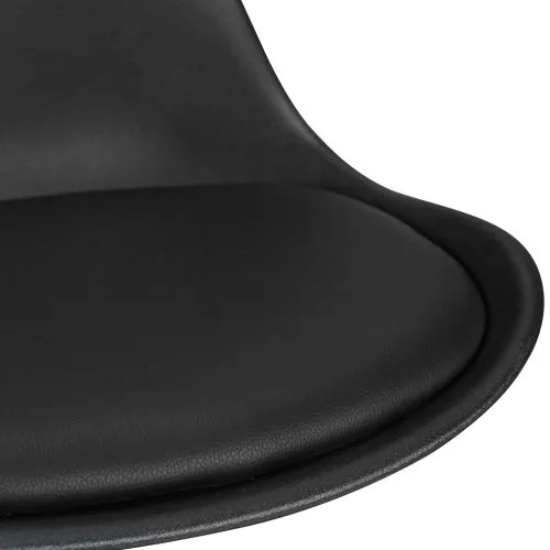 2er Set Barhocker Loreno | mit schwarzen Beinen | Kunstleder | schwarz