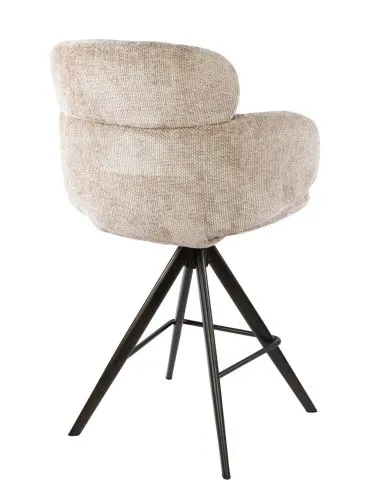 2er Set Barstuhl Milagro | Hoven-Stoff / Chenillegewebe | drehbar | sand-braun
