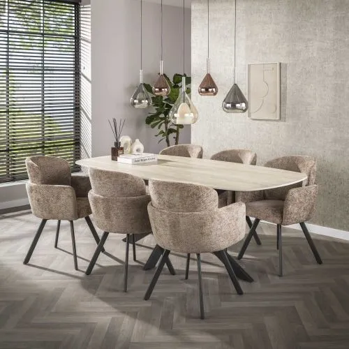 2er Set Stuhl Nasu | drehbar | Hoven champagne