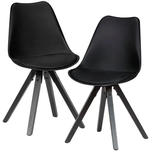 2er Set Esszimmerstuhl Avanti | Kunstleder | schwarz