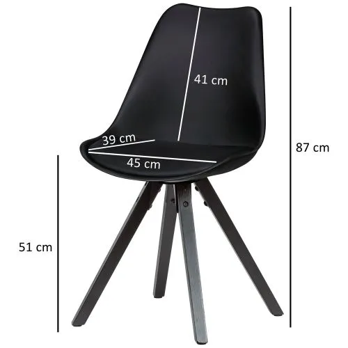 2er Set Esszimmerstuhl Avanti | Kunstleder | schwarz