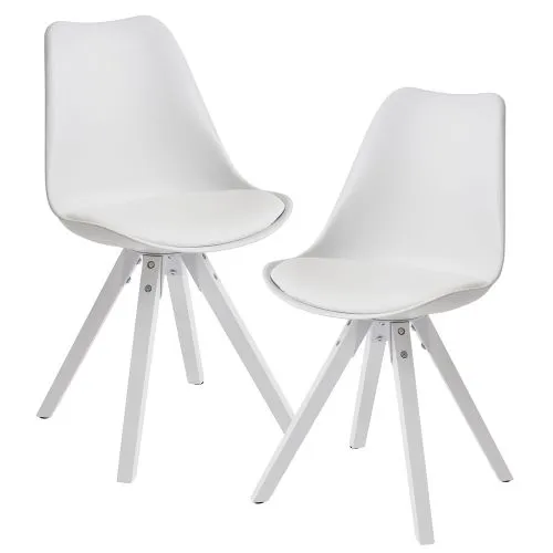 2er Set Esszimmerstuhl Avanti | Kunstleder | weiß