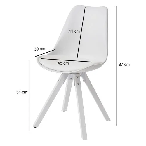 2er Set Esszimmerstuhl Avanti | Kunstleder | weiß