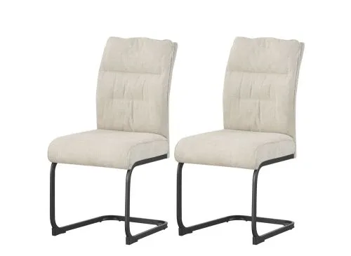 2er Set Freischwinger Frieda | Chenille-Optik | creme