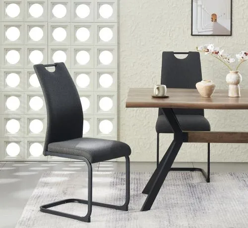 2er Set Freischwinger Hanna | Webstoff | anthrazit