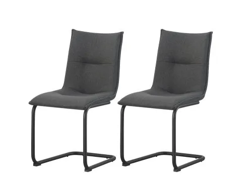 2er Set Freischwinger Sonja | Webstoff | anthrazit