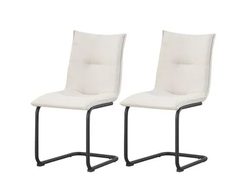 2er Set Freischwinger Sonja | Webstoff | creme