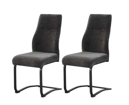 2er Set Freischwinger Tina | Strukturstoff | anthrazit