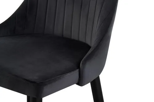 2er Set Stuhl Claudia | Samtbezug | Anthrazit