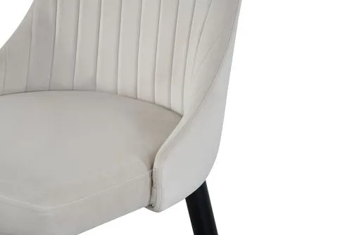 2er Set Stuhl Claudia | Samtbezug | creme