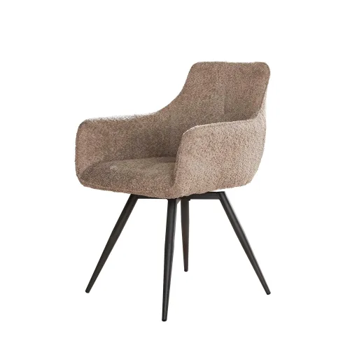 2er Set Stuhl | Drehsessel Awit | Boucle Stoff | sandfarben