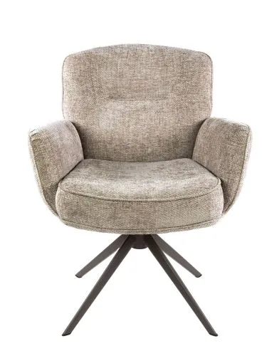 2er Set Stuhl Duba | drehbar | Hoven-Stoff | sand - braun