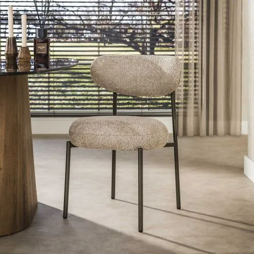 2er Set Stuhl Elysia | Cargo Stoff / Strukturgewebe | sand-braun