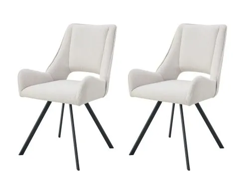 2er Set Stuhl Helen | Webstoff | creme