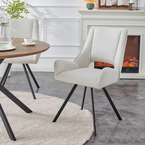2er Set Stuhl Helen | Webstoff | creme