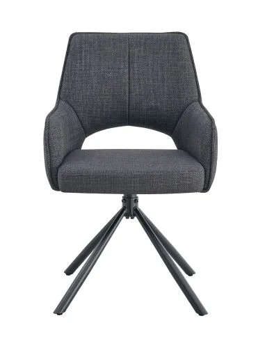 2er Set Stuhl Jana | Webstoff | drehbar | anthrazit