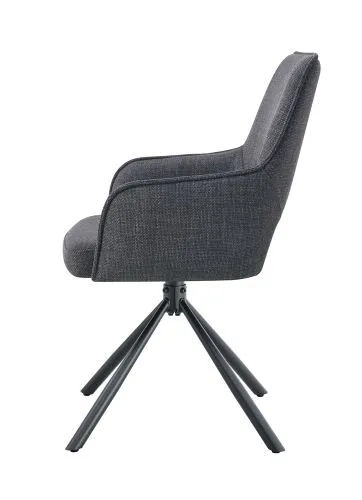 2er Set Stuhl Jana | Webstoff | drehbar | anthrazit
