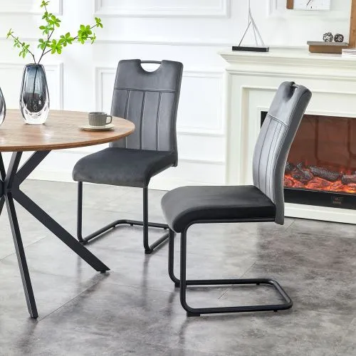 2er Set Stuhl Lisa | Samtbezug | anthrazit