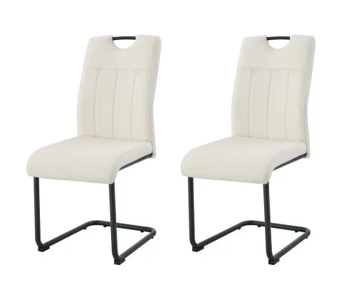 2er Set Stuhl Lisa | Samtbezug | creme