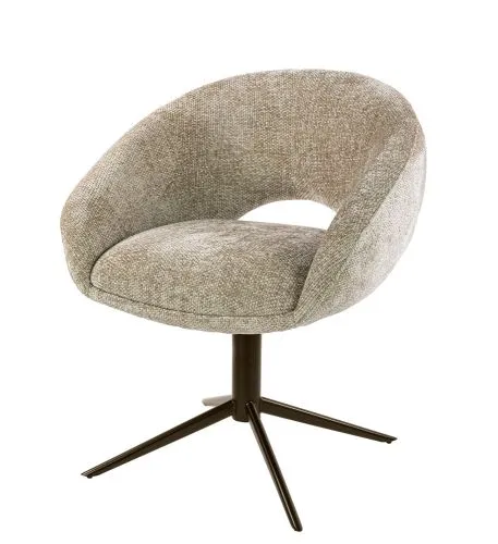2er Set Stuhl Mirabel | drehbar | Hoven Stoff / Chenille | sand-braun