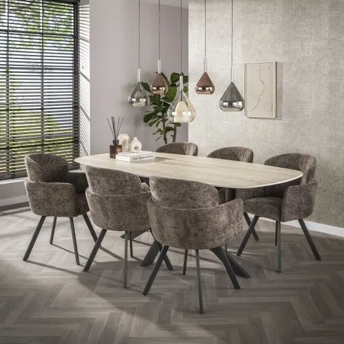 2er Set Stuhl Nasu | drehbar | Hoven taupe