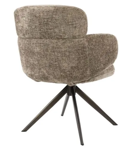2er Set Stuhl Milagro | Hoven-Stoff / Chenillegewebe | drehbar | champagne-braun