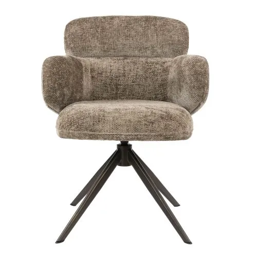 2er Set Stuhl Milagro | Hoven-Stoff / Chenillegewebe | drehbar | champagne-braun
