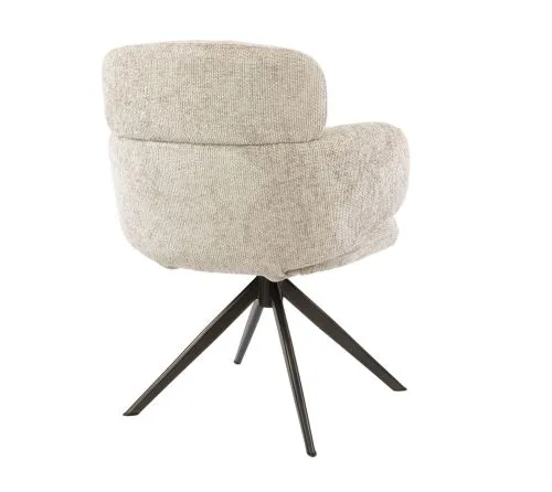 2er Set Stuhl Milagro | Hoven-Stoff / Chenillegewebe | drehbar | sand-braun