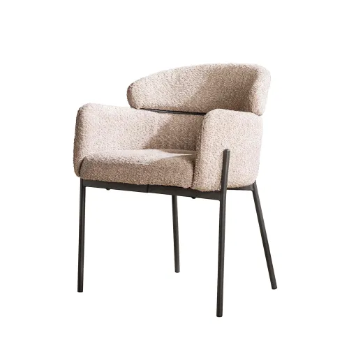 2er Set Stuhl Tura | Boucle Stoff | sandfarben