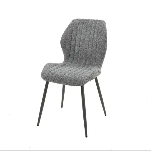 4er Set Stuhl Aponi | Boucle Stoff | grau
