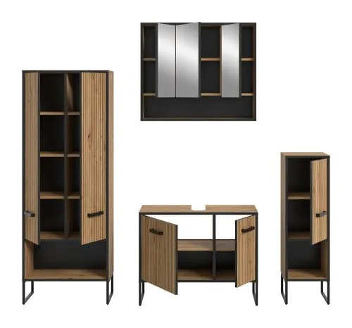 Bad Set Bagno | 4-teilig | Artisan Oak mit Aufsatzleuchte