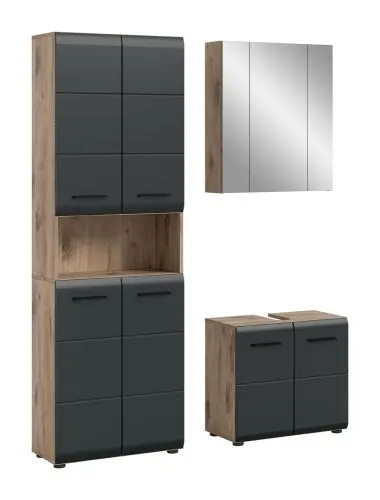 Bad Set Ice 1a | 3-teilig | Nox Oak / schwarz matt