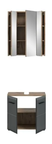 Bad Set Ice 2 | 2-teilig | Nox Oak / schwarz matt