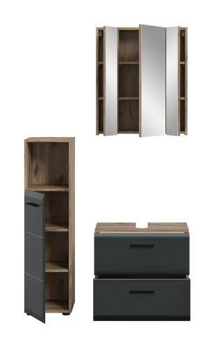 Bad Set Ice 2 | 3-teilig | Nox Oak / schwarz matt