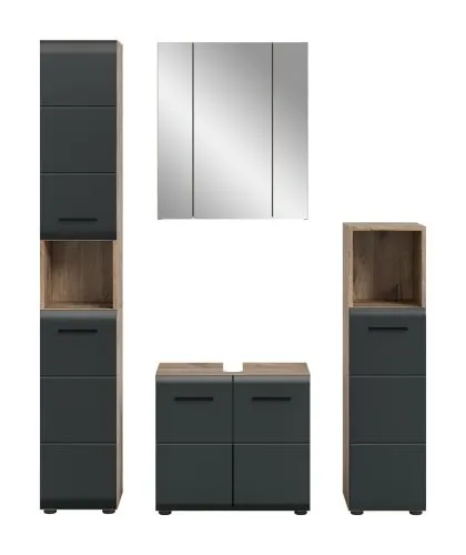 Bad Set Ice 2 | 4-teilig | Nox Oak / schwarz matt