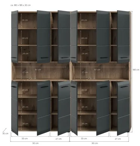 Bad Set Ice 3 | 2-teilig | Nox Oak / schwarz matt