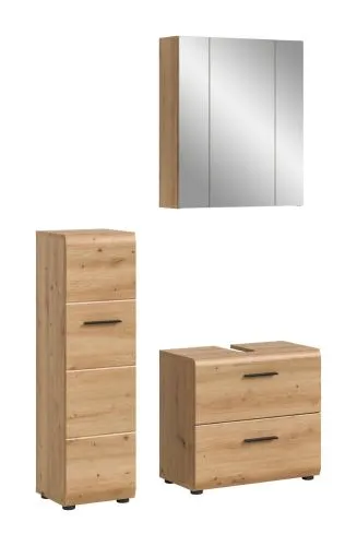 Bad Set Ice 3 | 3-teilig | Artisan Oak mit Badaufsatzleuchte 1