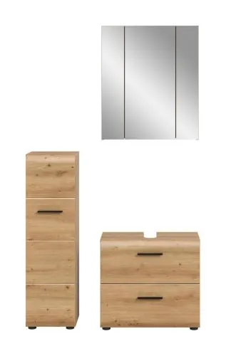 Bad Set Ice 3 | 3-teilig | Artisan Oak ohne Beleuchtung