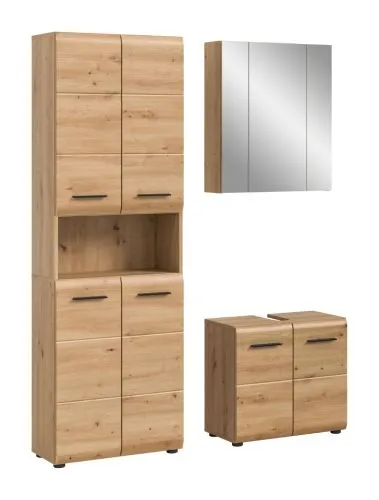 Bad Set Ice | 3-teilig | Artisan Oak ohne Badaufsatzleuchte