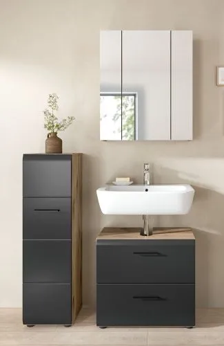 Bad Set Ice 3a | 3-teilig | Nox Oak / schwarz matt